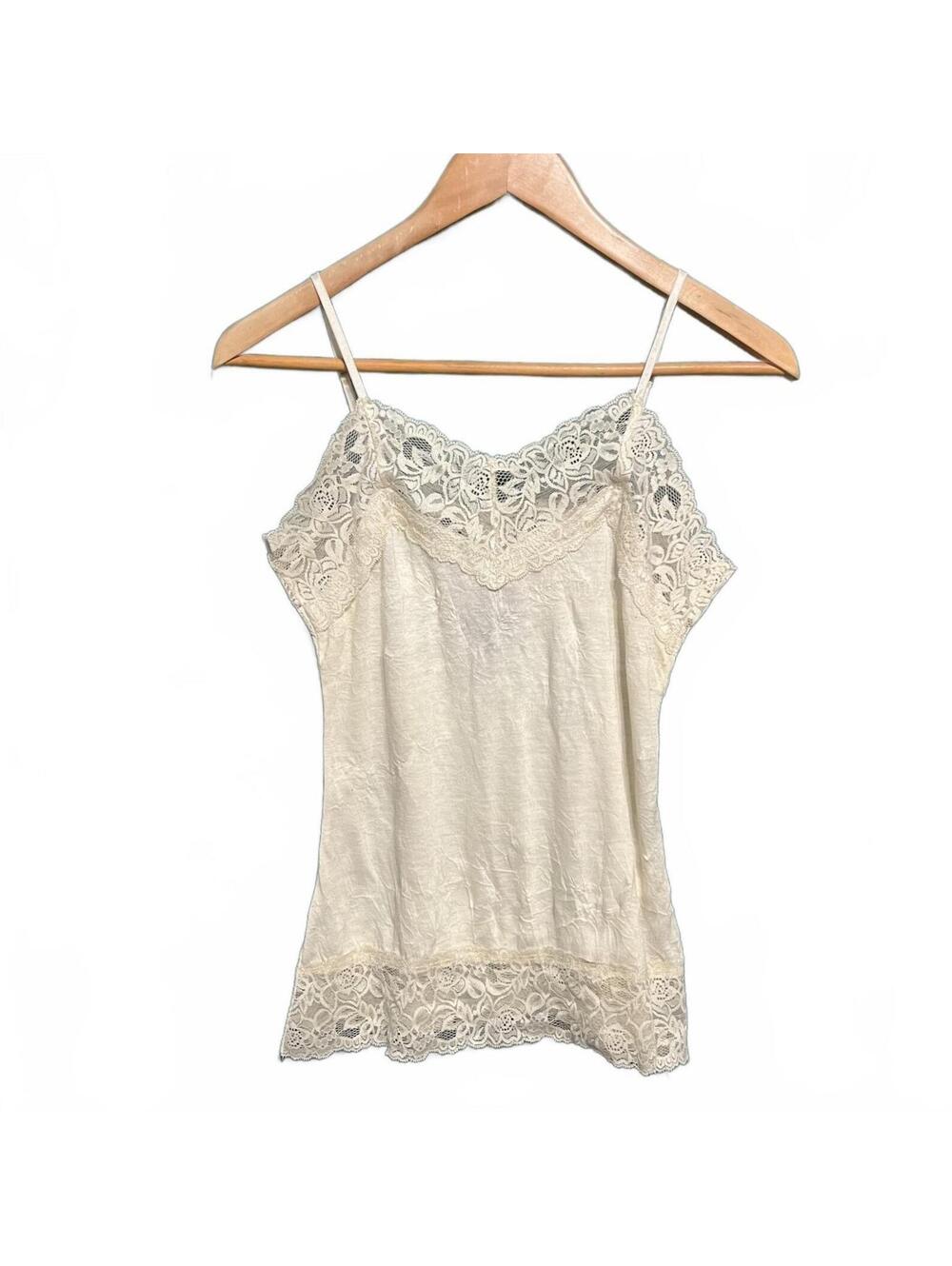 Vintage Suzie in the City Size S White Lace Cami Tank Top Coquette Y2K Fairycore